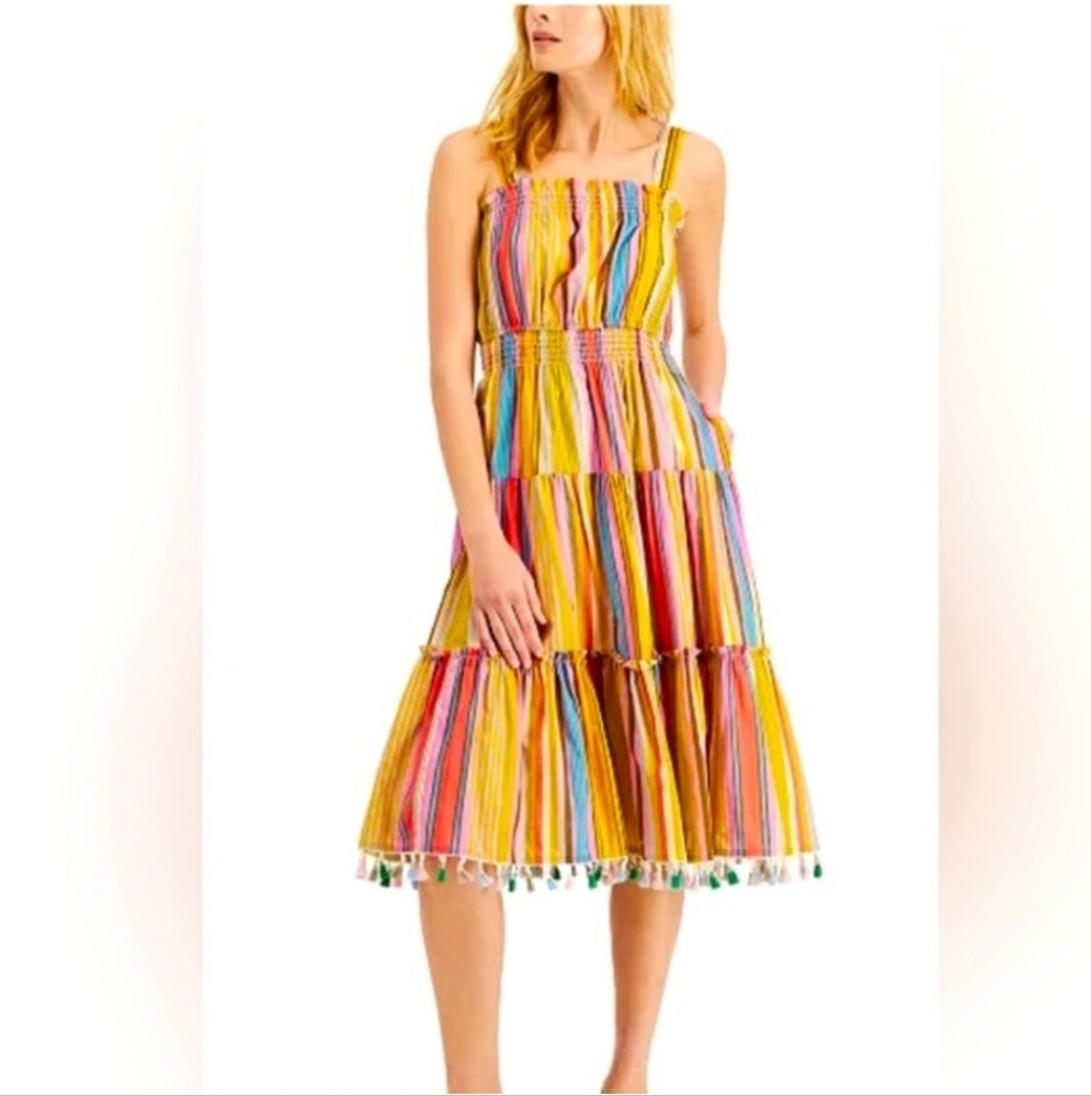 NWT Tahari Boho Tassel Mid Dress Size 12